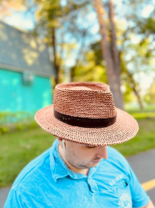 Handmade Raffia Fedora hat Straw