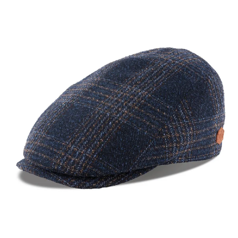 MJM BANG Flat Cap - Dark Navy Check Sixpence i Bomuldsmix