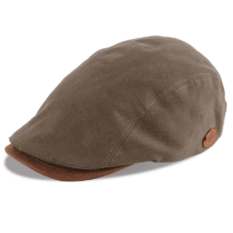 MJM Daffy 3 Cotton 4 Flat Cap - Grøn Bomuldslærred Sixpence