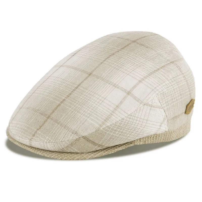 MJM Jordan Flat Cap - Økologisk Beige Ternet Hamp