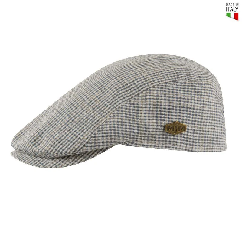 MJM Young Flat Cap -  Blue Check Sixpence