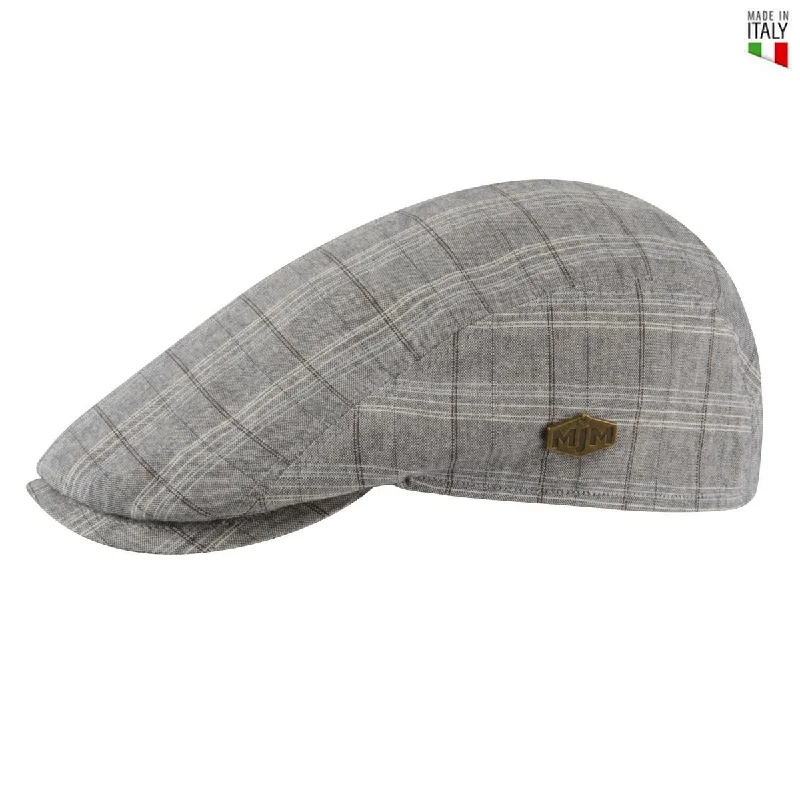 MJM Young Flat Cap Grey Check Sixpence - L (60 cm)