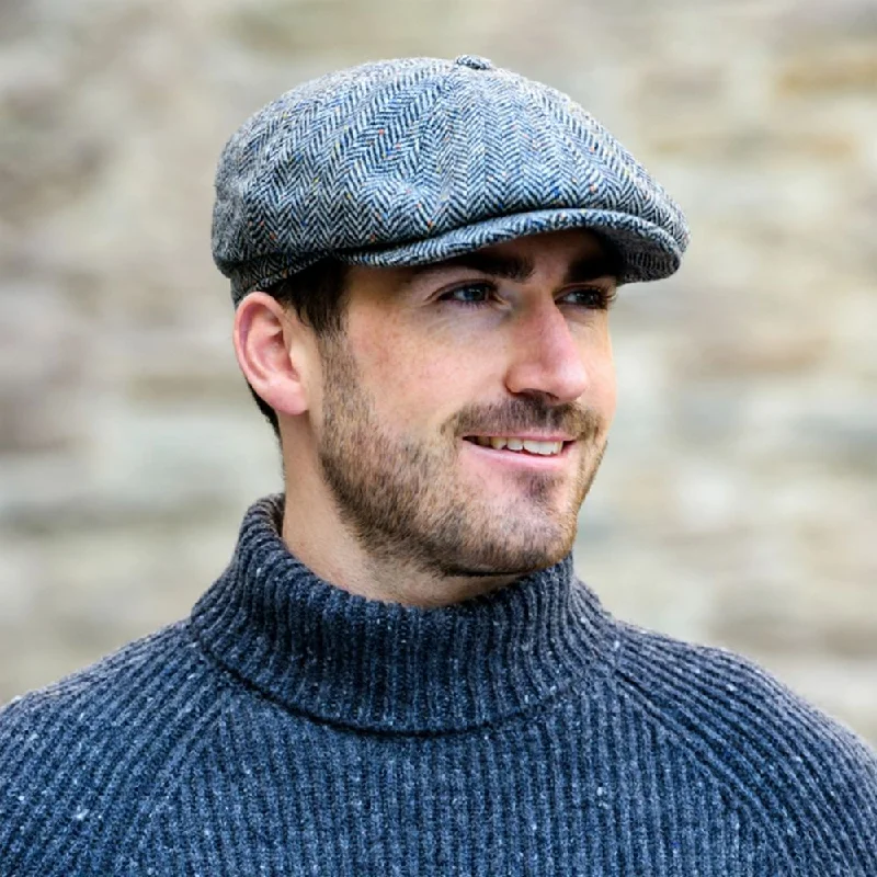 Mucros Tweed No. 1 Driving Herringbone Flat Cap - S (56 cm)