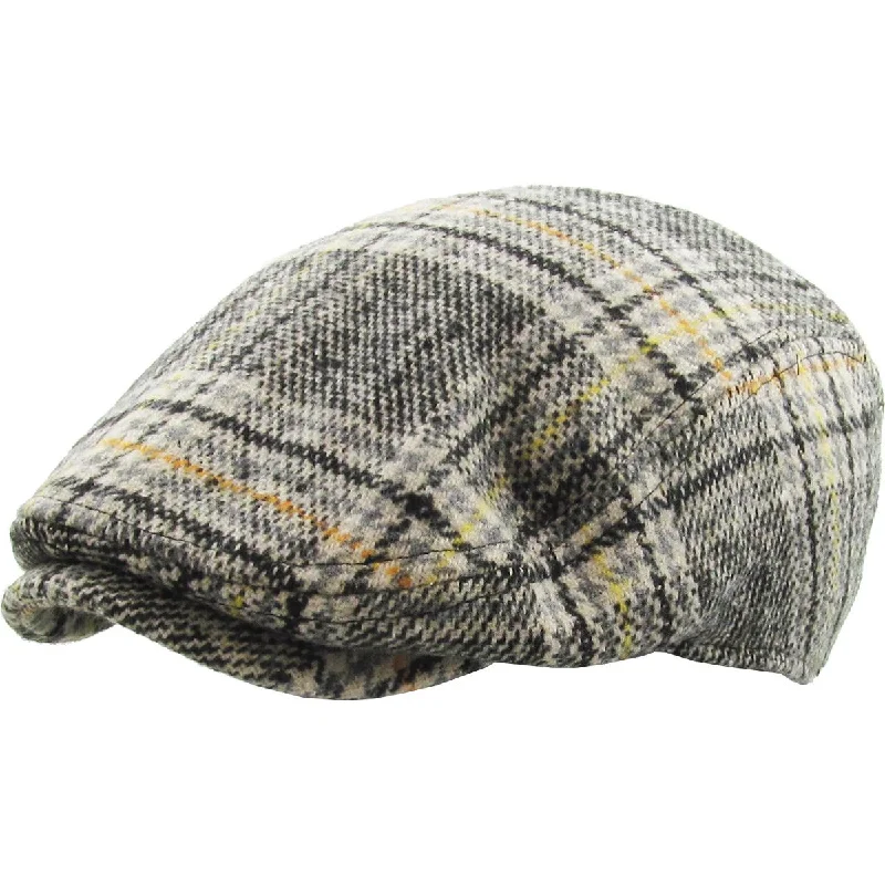 Plaid Ascot Flat Cap Black Mix Sixpence