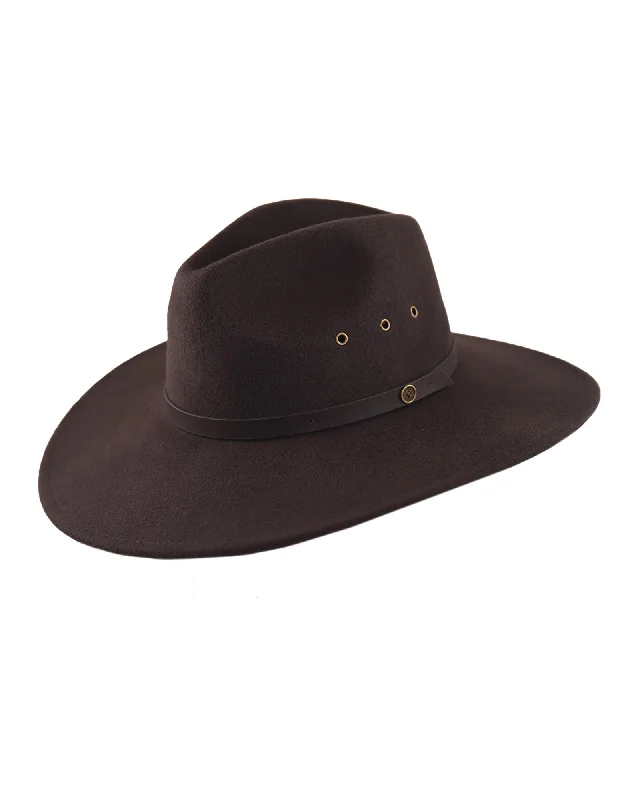 The Ratatat Wide Brim Felt Hat - Chocolate