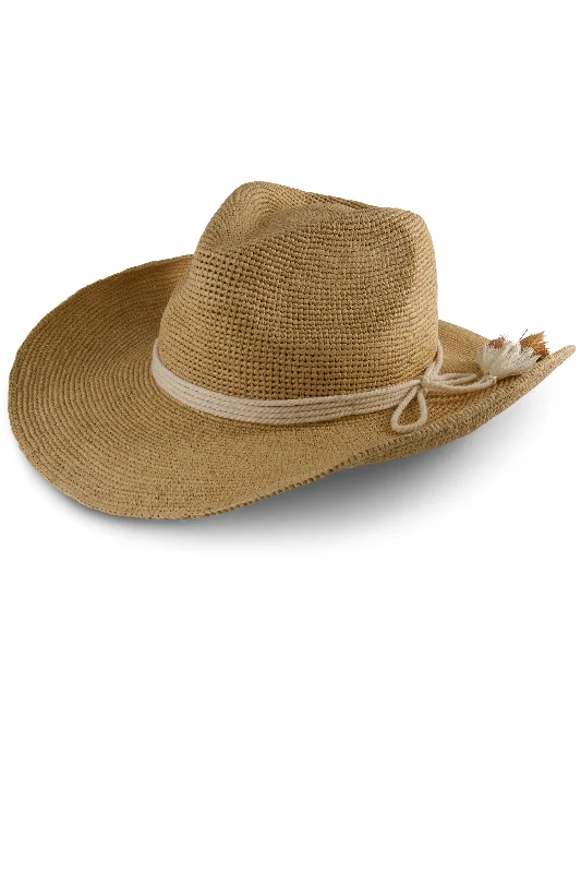 Stagecoach Crochet Raffia Western Hat | Natural