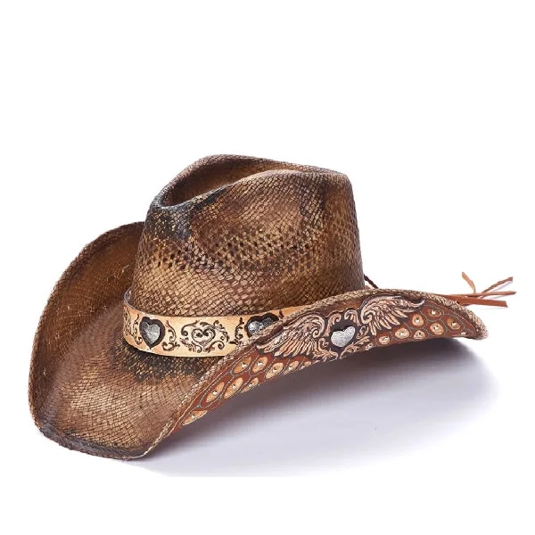 Open Road Stampede Women's straw Cowboy Hat-The Angel Wing