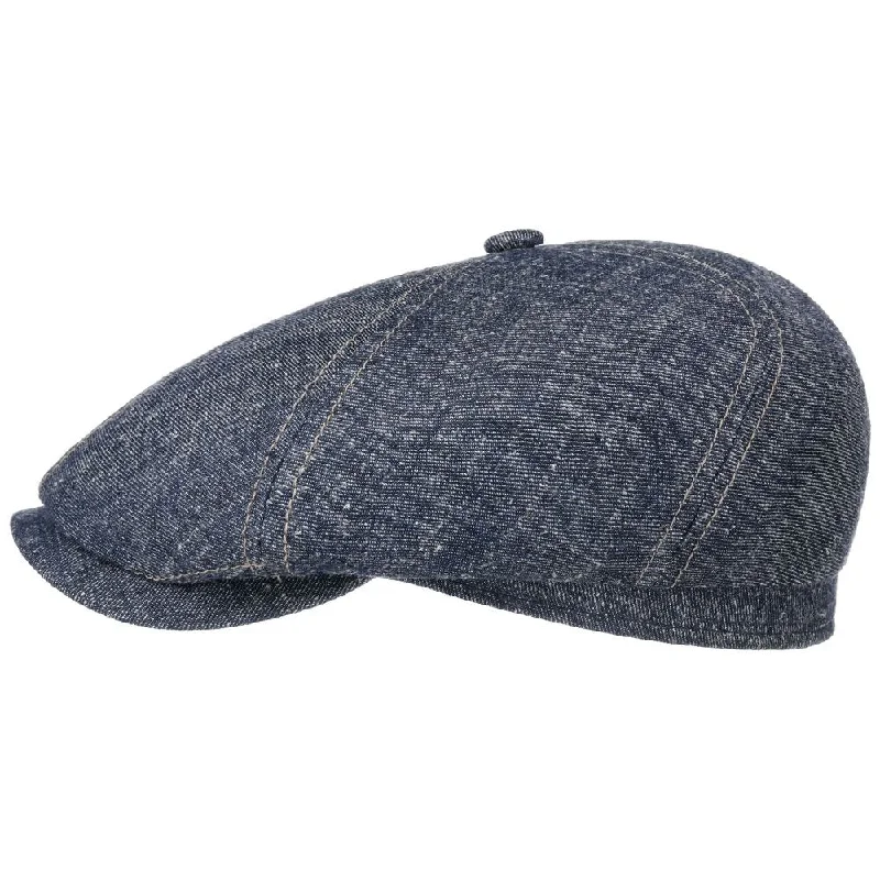 Stetson 6-panel Cap Linned/Silke - Blåmeleret