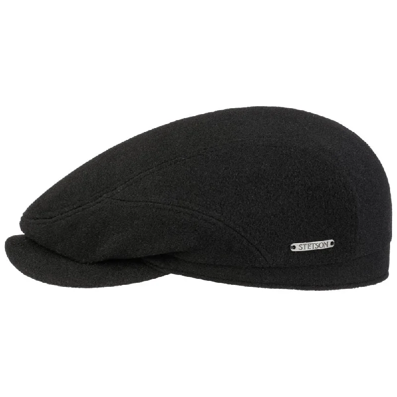 Stetson Driver Cap All Black Wool Cashmere