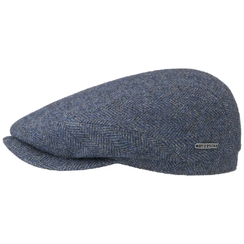 Stetson Driver Cap Wool Blå-meleret Herringbone