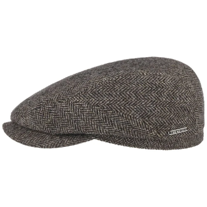 Stetson Driver Cap Wool Herringbone Antracit Melange