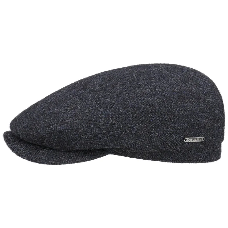 Stetson Driver Cap Wool Herringbone Dark Navy