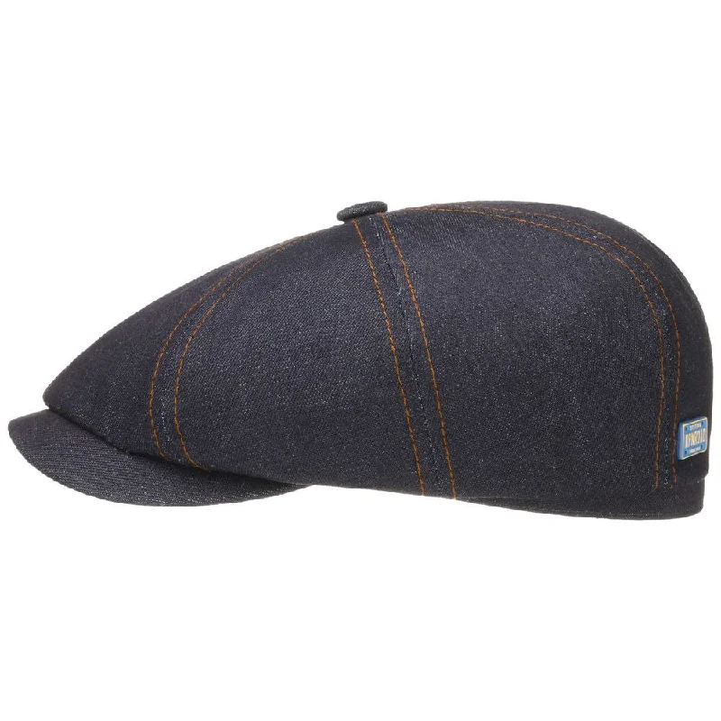 Stetson Hatteras OPNROAD Denim Sixpence Flat Cap - L (59 cm)