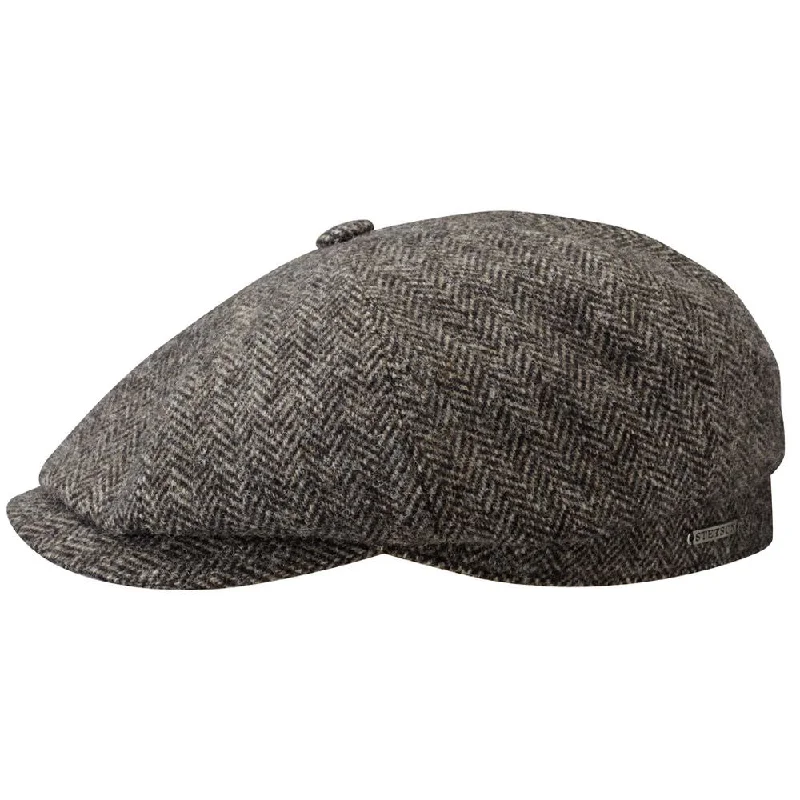 Stetson Hatteras Lysegrå Sildeben Uld Flat Cap