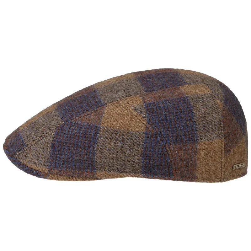 Stetson Ivy Cap Wool Glen Check Cognac