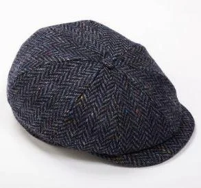 Tweed Cap 8 Piece Navy Herringbone