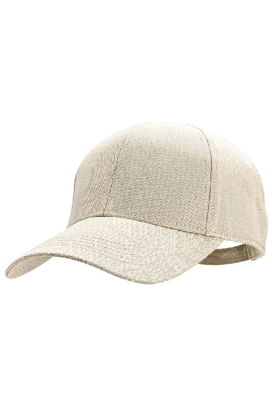 Unisex Zayne Cotton Ball Cap | Natural Modern Herringbone