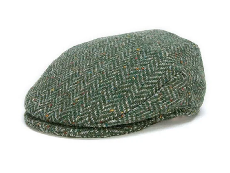 Vintage Flat Cap - Green Herringbone - By Hanna Hats of Donegal