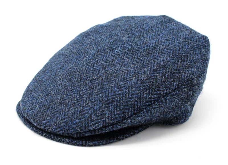 Vintage Flat Cap - Navy Herringbone - by Hanna Hats of Donegal