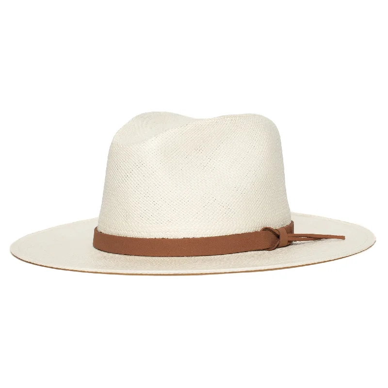 Summer Straw Fedora Hat-White