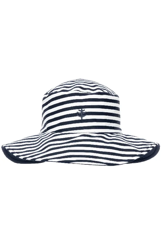 Ariel Reversible Pool Hat | White/Navy Stripe