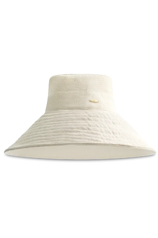 Brittany Beach Hat | Natural Modern Herringbone