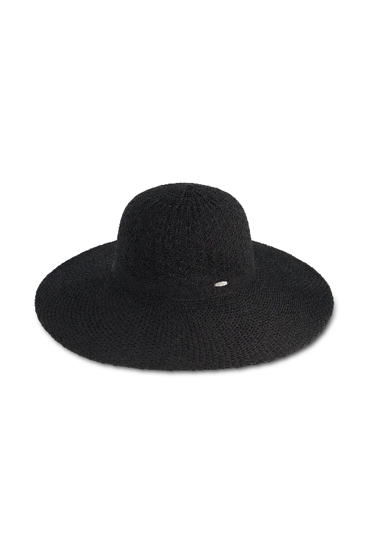 Perla Packable Wide Brim Hat | Black