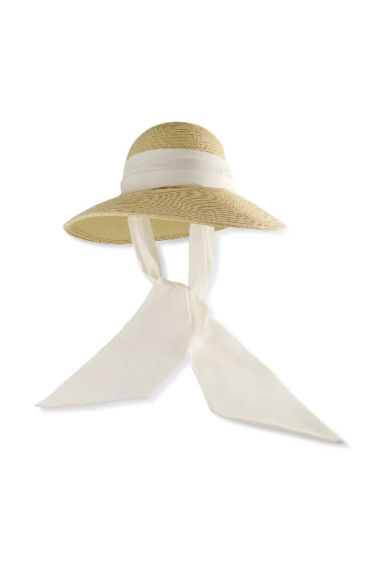 Stella Scarf Detail Hat | Natural/Black/White