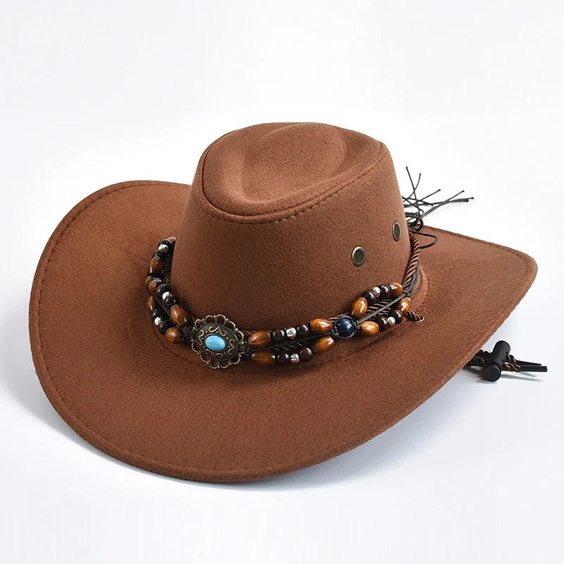 Vintage Big-edge Artificial Suede Western Cowboy Hats