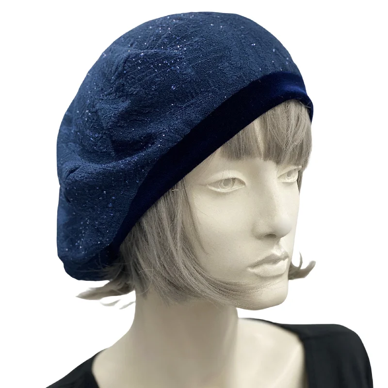 Blue Sparkle Beret Hat