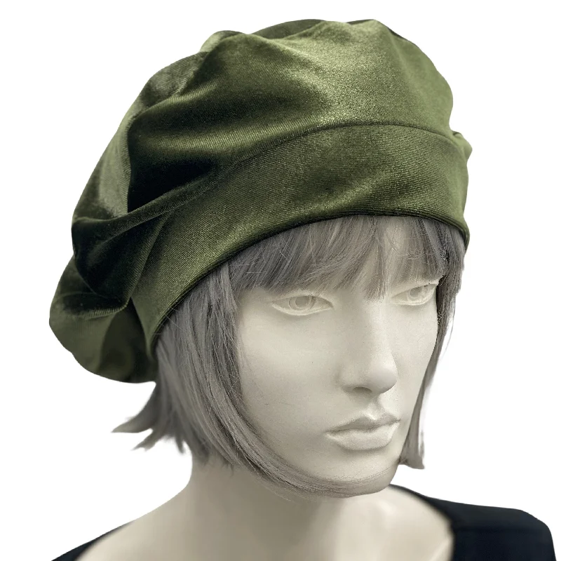 Velvet Berets for Women Olive, Gray or Black