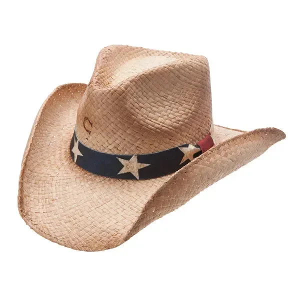 Charlie 1 Horse Stars and Stripes (Red White & Blue) - Shapeable Straw Cowboy Hat