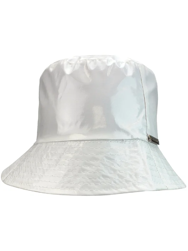 White Crushable Bucket Style Rain Hat