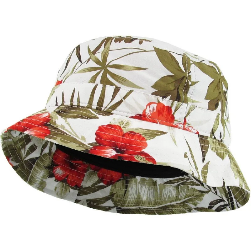 Ethos Floral Bucket Bøllehat - Hvid