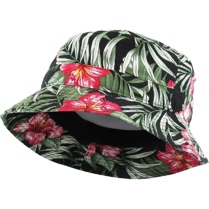 Ethos Floral Bucket Bøllehat - Sort/Grøn