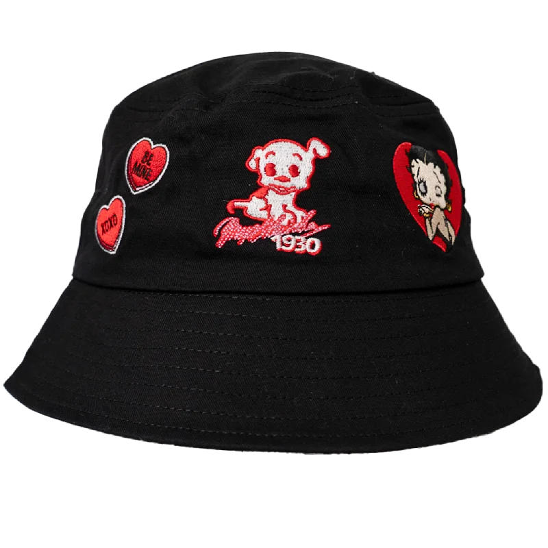 BETTY BOOP PATCHES BUCKET HAT (BLACK)