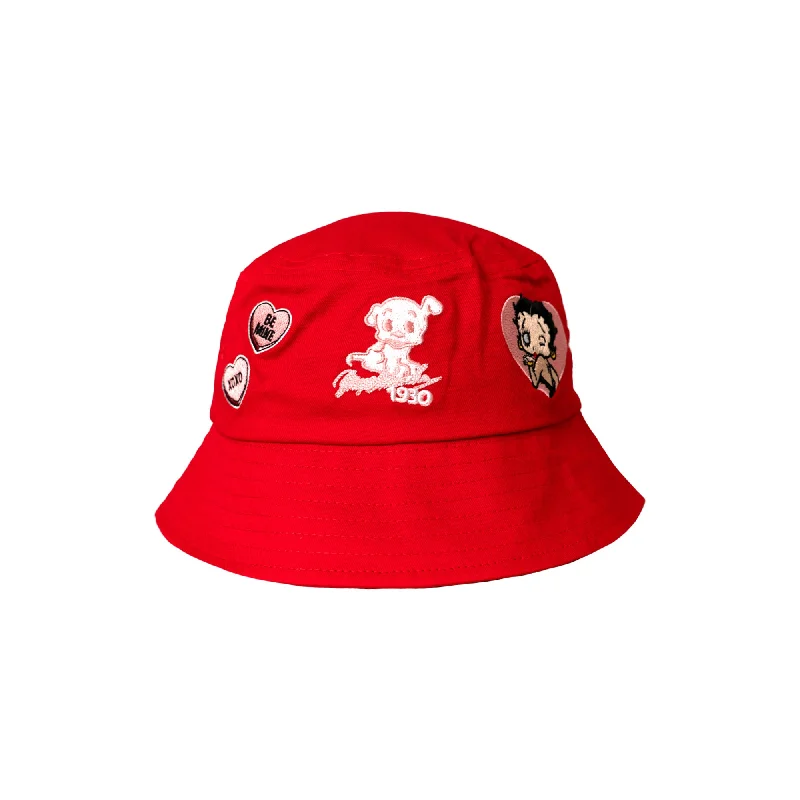 BETTY BOOP PATCHES BUCKET HAT (RED)