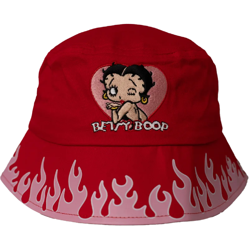 BETTY BOOP FLAMES BUCKET HAT (RED/PINK)