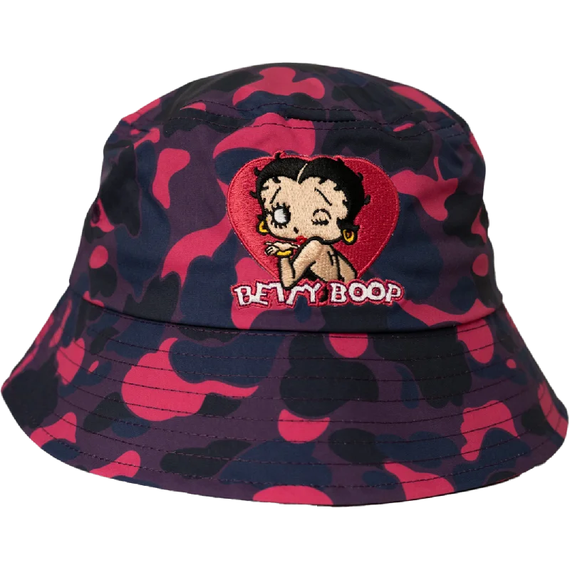 BETTY BOOP CAMO BUCKET HAT (PURPLE)