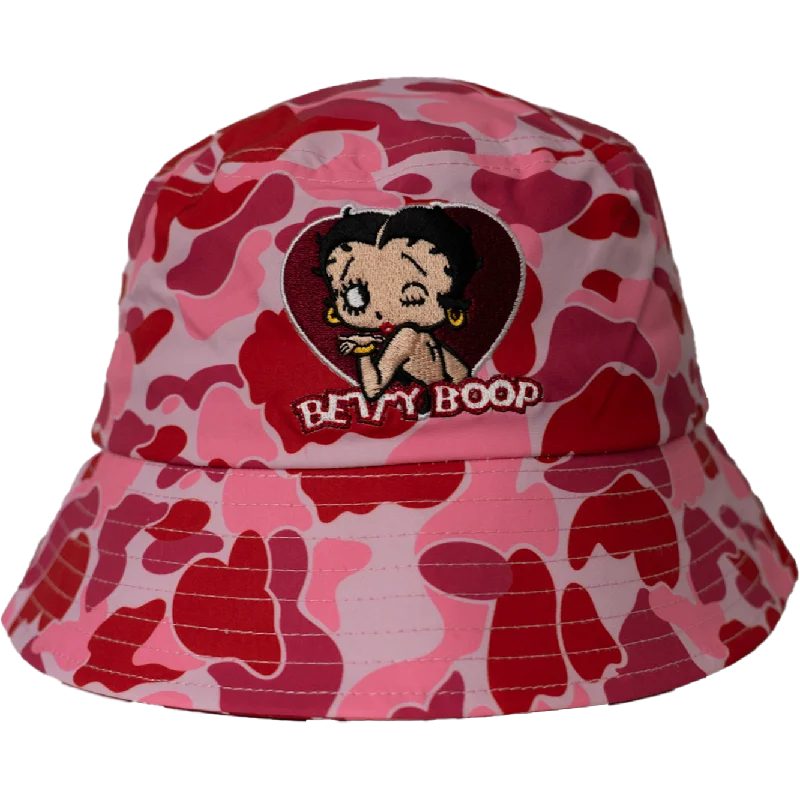 BETTY BOOP CAMO BUCKET HAT (RED)