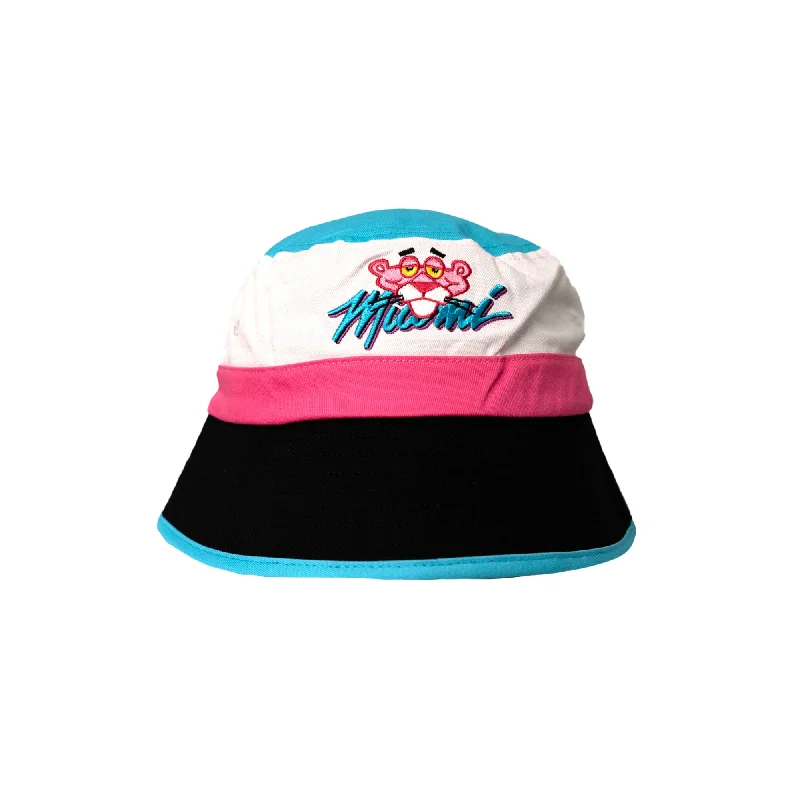 PINK PANTHER MIAMI BUCKET HAT (WHITE/BLACK)