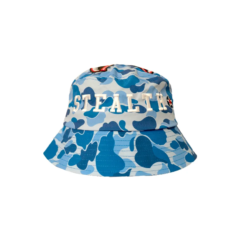 SHARK MOUTH STEALTH CAMO BUCKET HAT (BLUE)