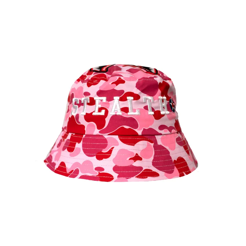 SHARK MOUTH STEALTH CAMO BUCKET HAT (RED)