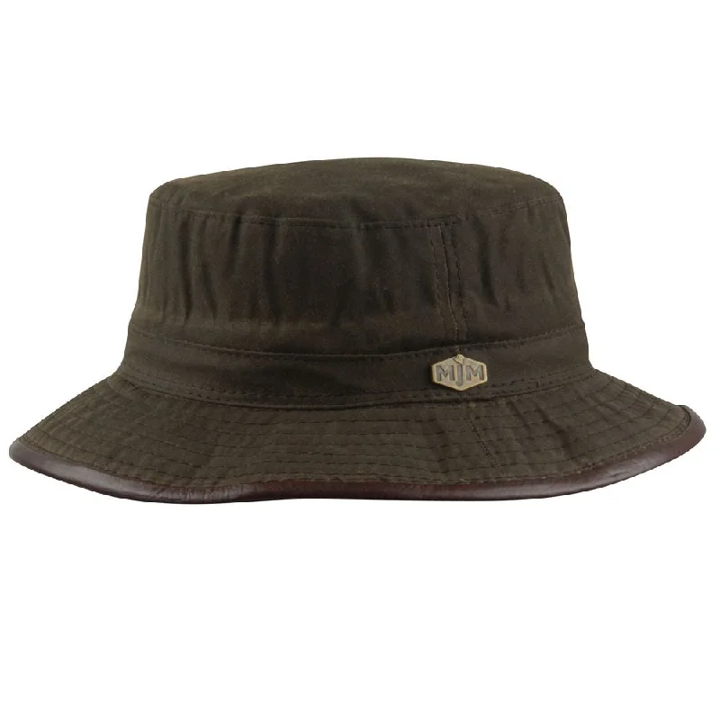 MJM 10044 Wax Cotton Brown Oilskin - Bucket Hat i Brun