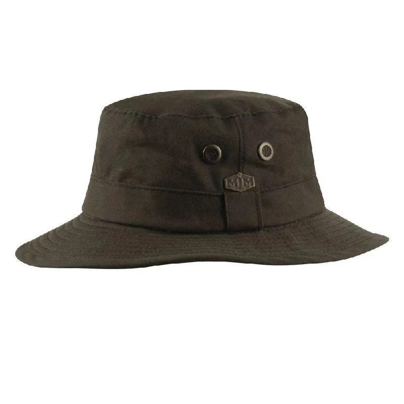 MJM Ben Oilskin Bucket Hat i Brun