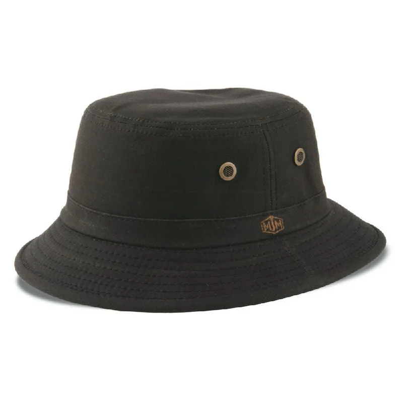 MJM Bucket Hat Wax Cotton Brown - Oilskin Bøllehat i Brun