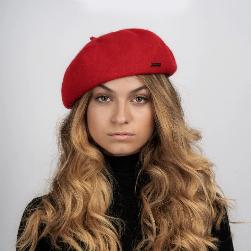 Regina Adjustable Wool Beret - Pillarbox Red