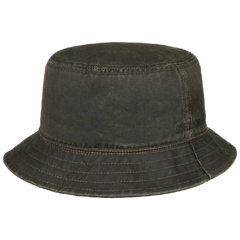 Stetson CO/PES Bucket Hat with Ear Flaps - Brunt Oilskins Look