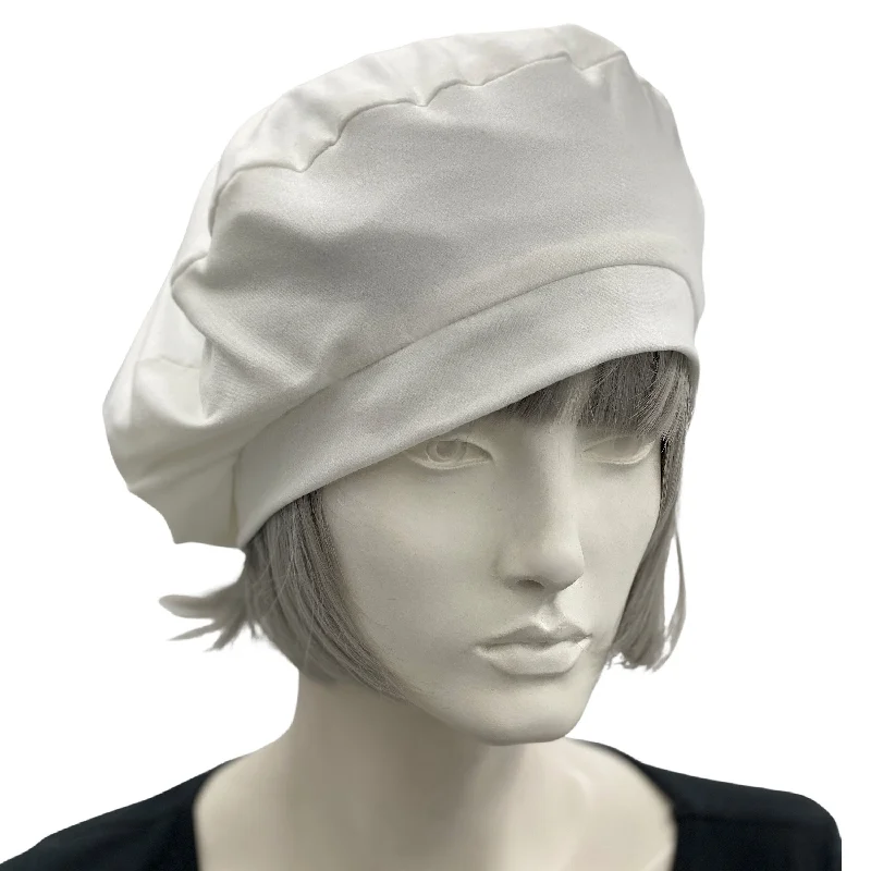 Summer Beret in Off White-Cream