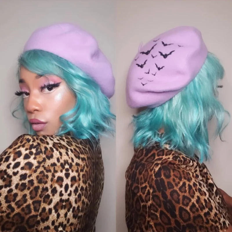 Vegan Beret - Lavender Bats